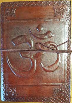 5" x 7" Om leather blank book w/ cord