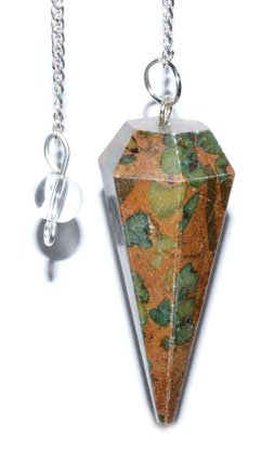 6-sided Ocean Jasper pendulum