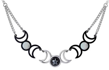 Tres Lunae necklace pewter