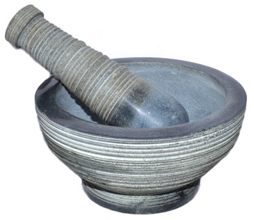 5" black mortar and pestle set