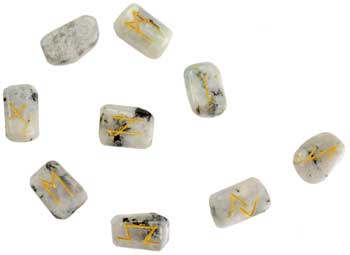 White Rainbow Moonstone rune set